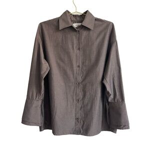 Brown Double-cuff Shirt